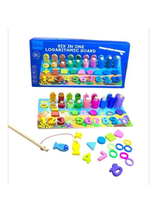 6-in-1 Wooden Educational Board for Kids - Image 3